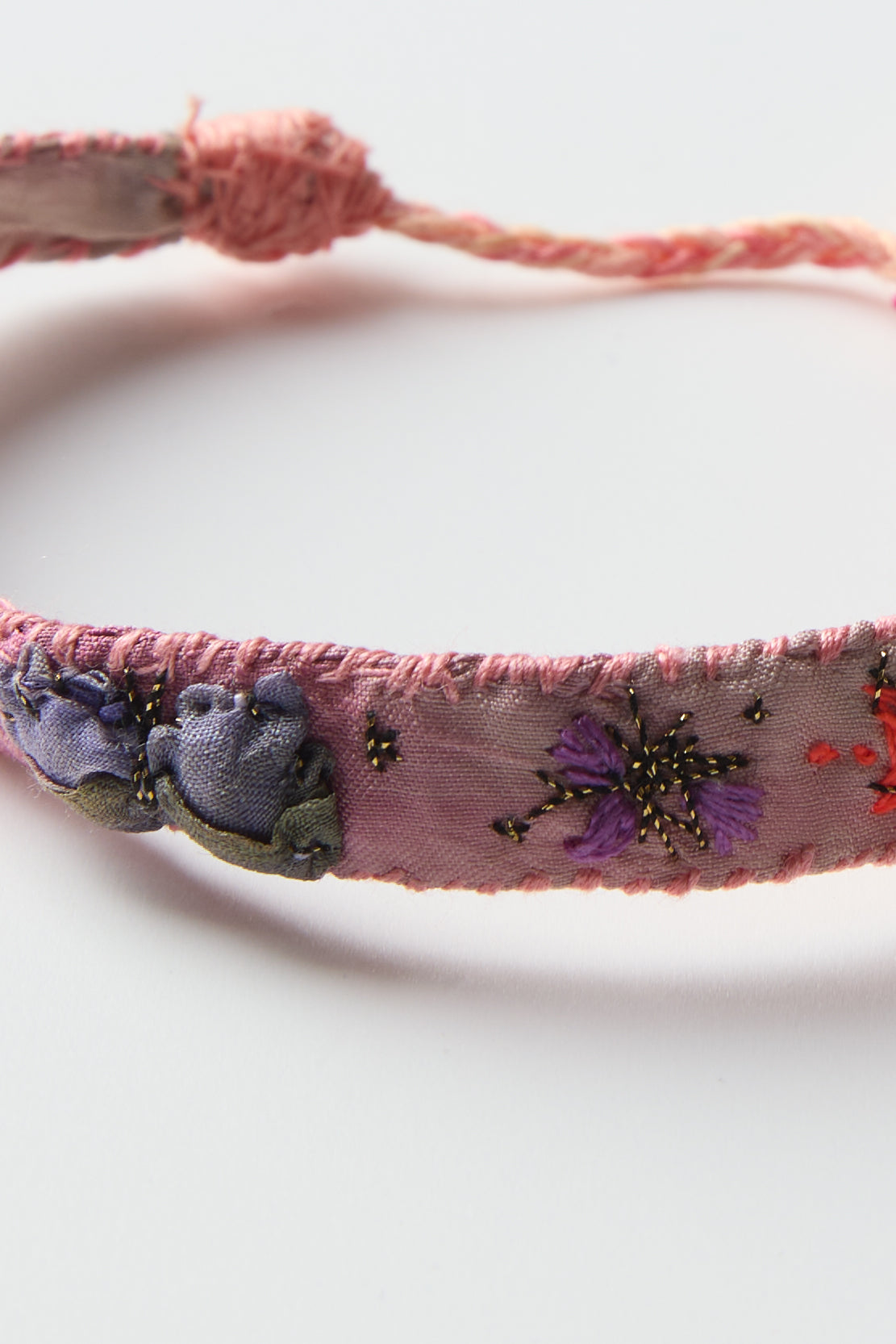 PINK EMBROIDERED BRACELET