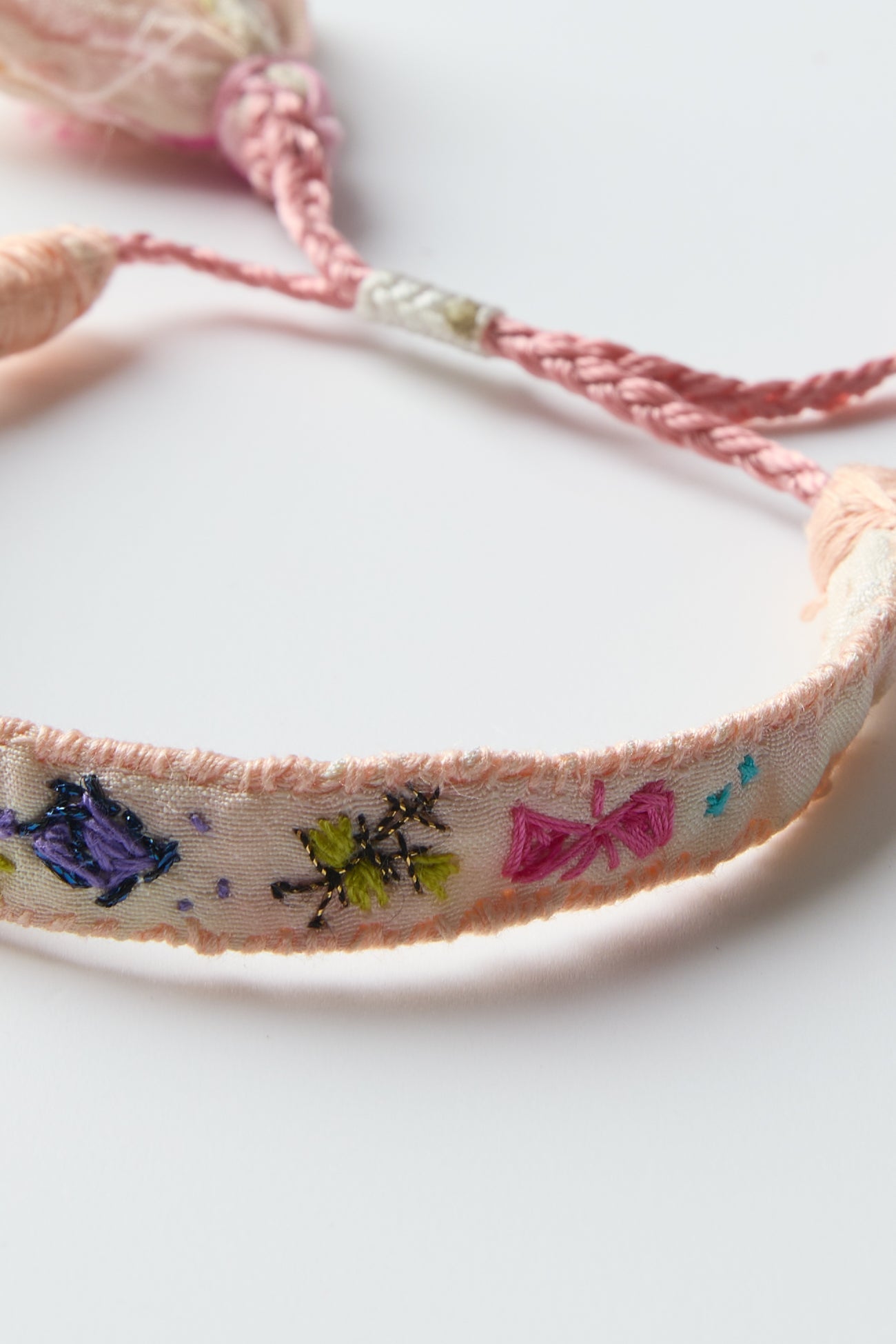 PINK EMBROIDERED BRACELET