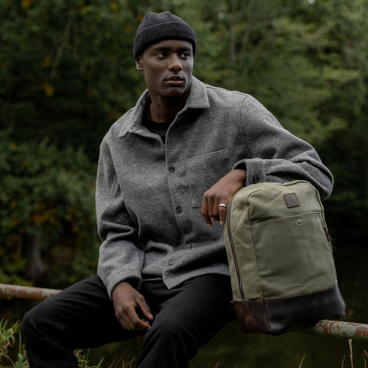 Eden - Waxed Canvas Backpack - Moss Green