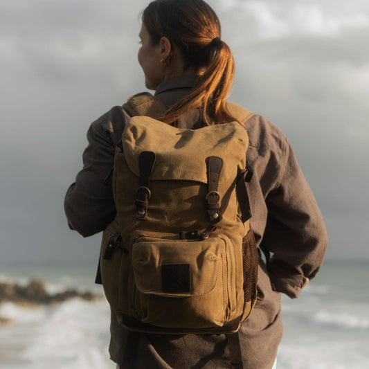 Roe - Waxed Canvas Adventure Backpack - Tan