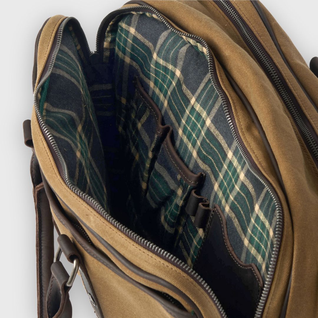 Anton - Waxed Canvas Messenger Bag - Tan