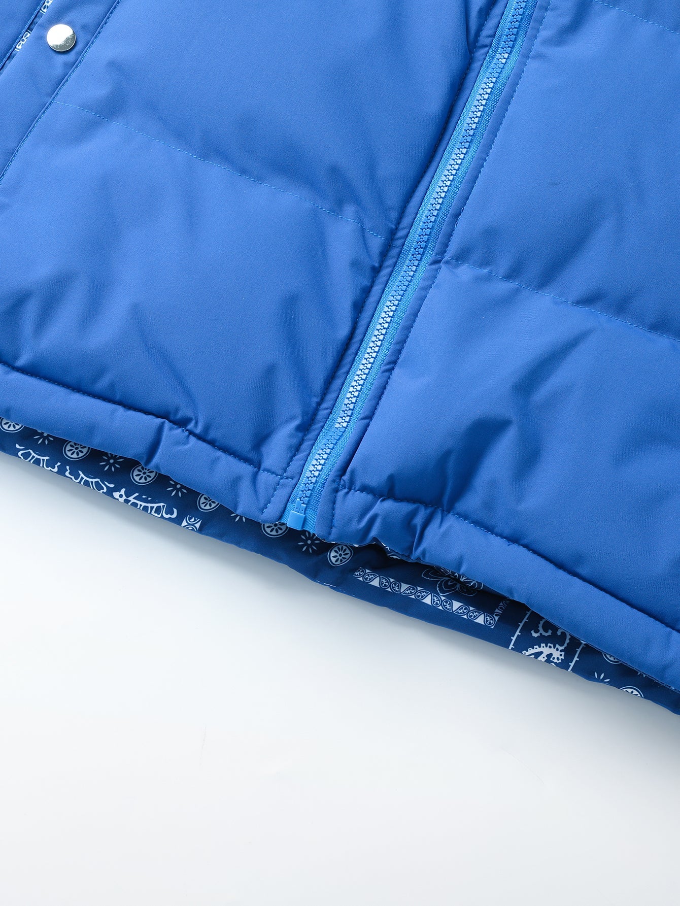 Reversible Paisley Puffer Coat