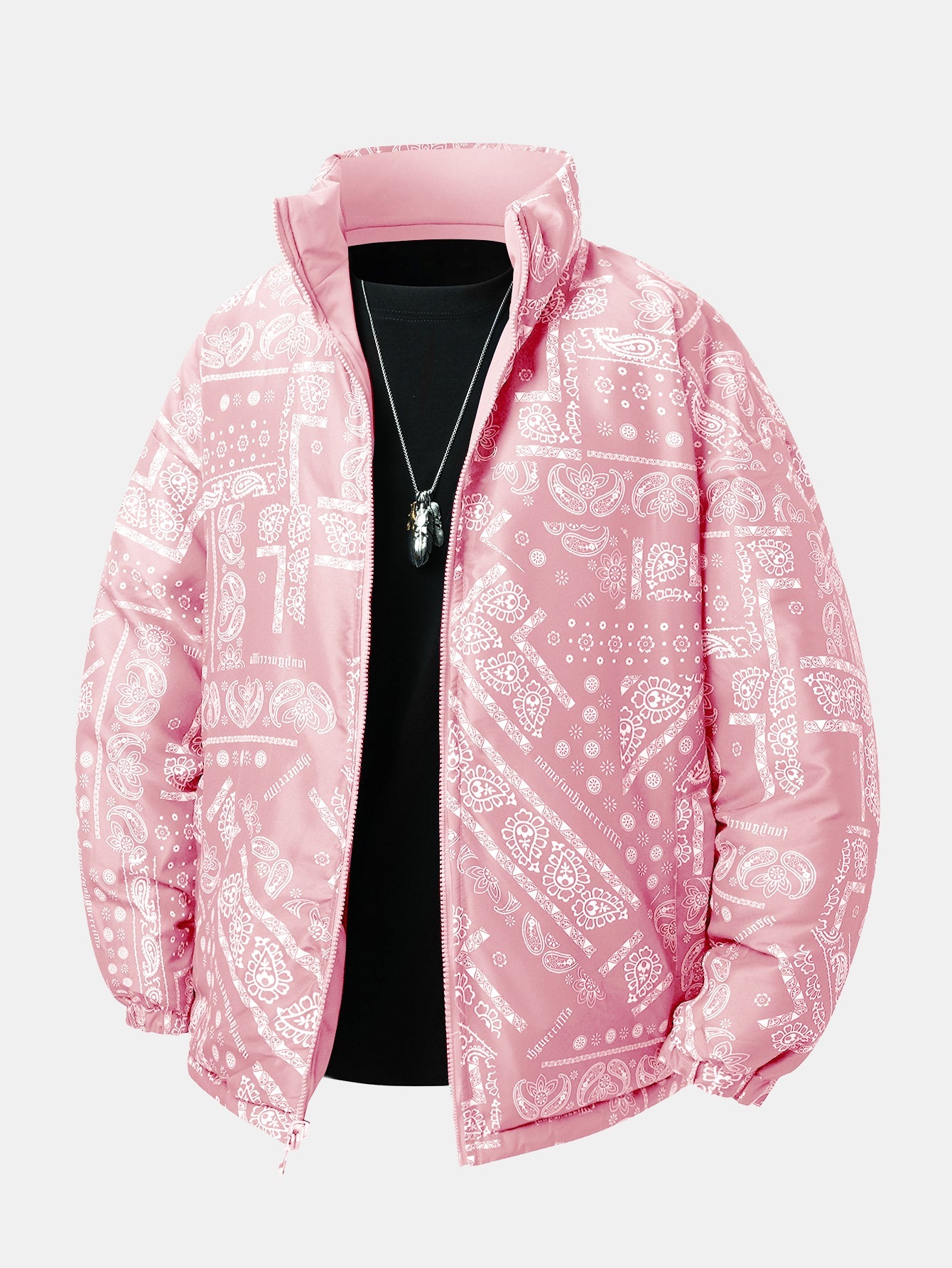 Reversible Paisley Puffer Coat