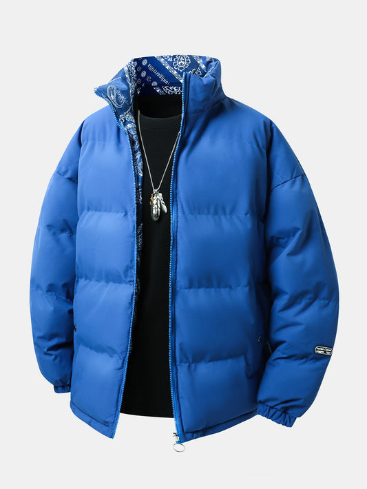 Reversible Paisley Puffer Coat