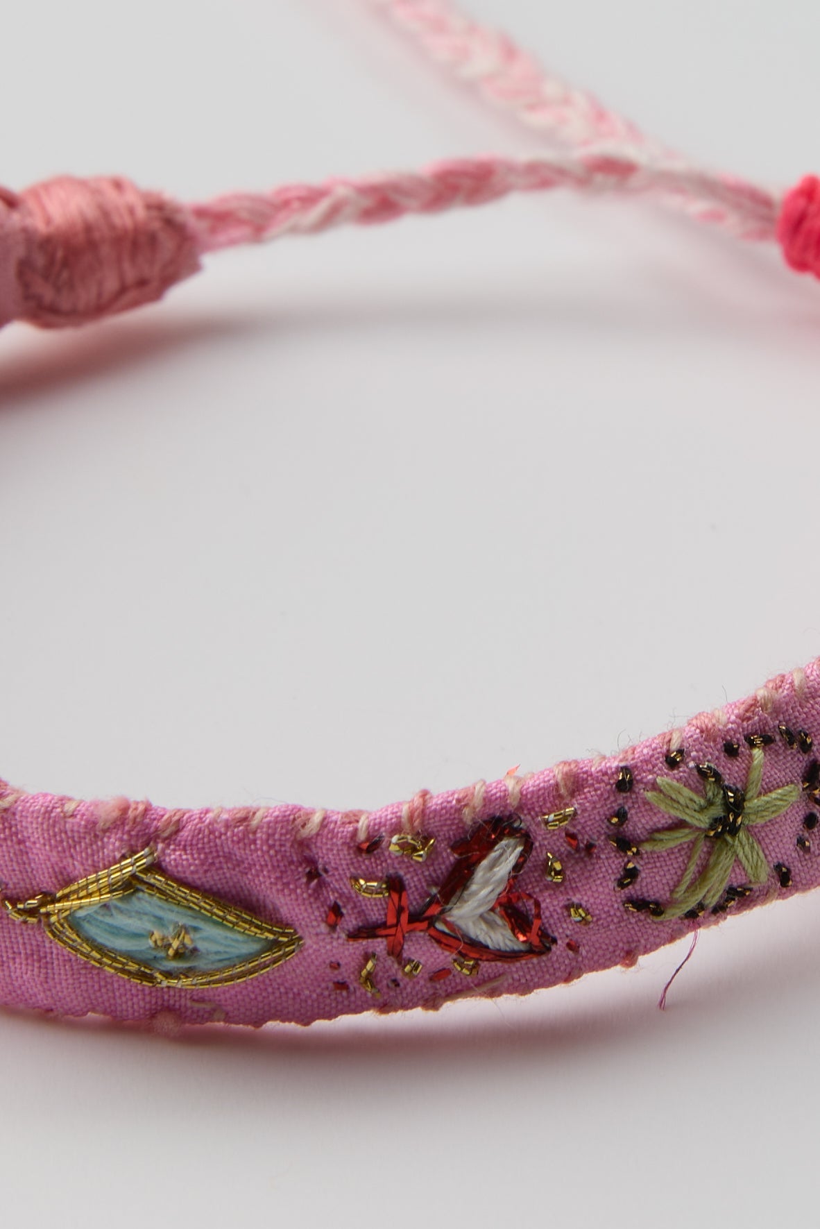 PINK EMBROIDERED BRACELET