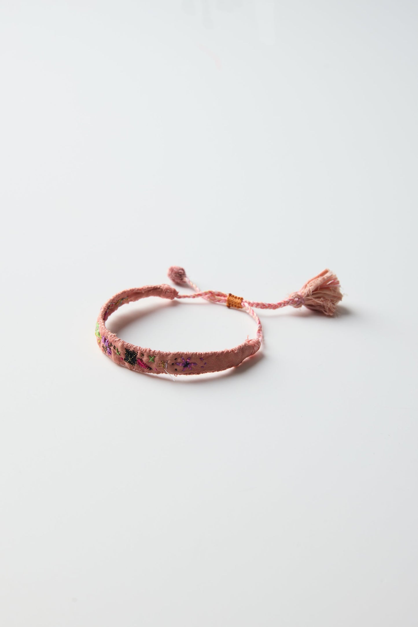 PINK EMBROIDERED BRACELET