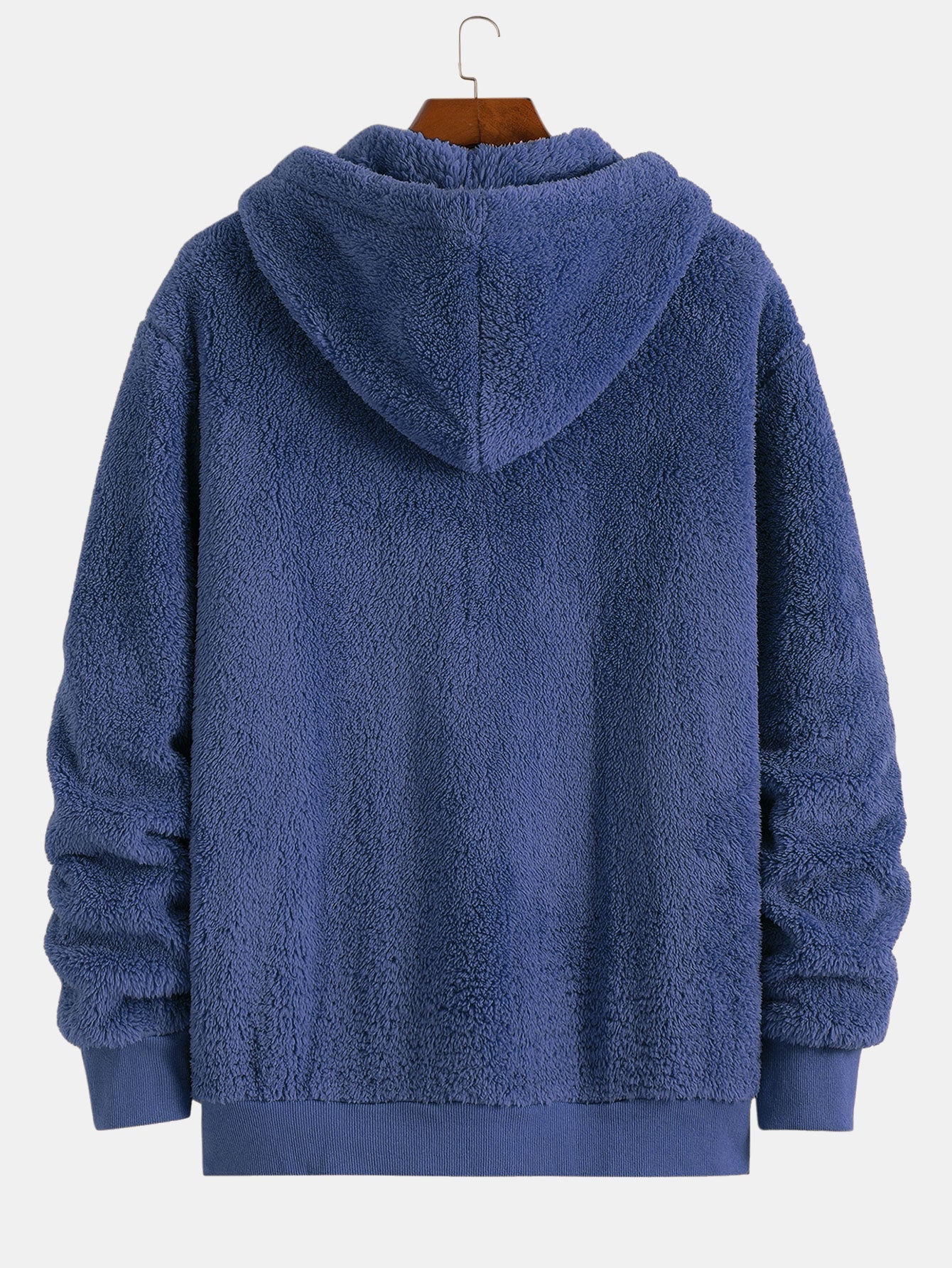 Black Cat Embroidered Teddy Zip Up Hoodie