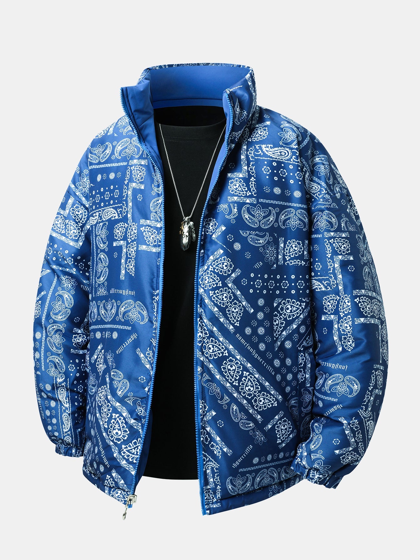 Reversible Paisley Puffer Coat