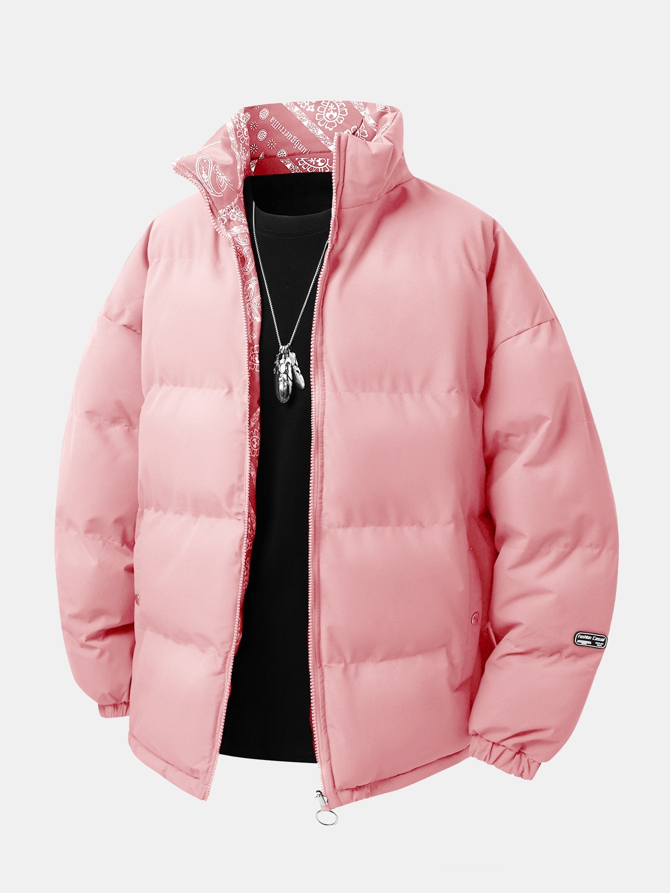 Reversible Paisley Puffer Coat