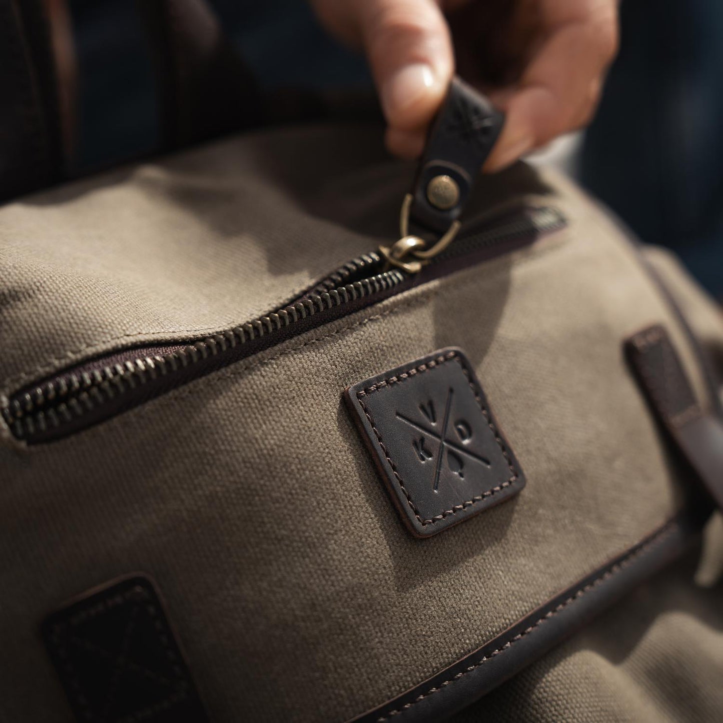 Lune - Waxed Canvas Backpack - Green