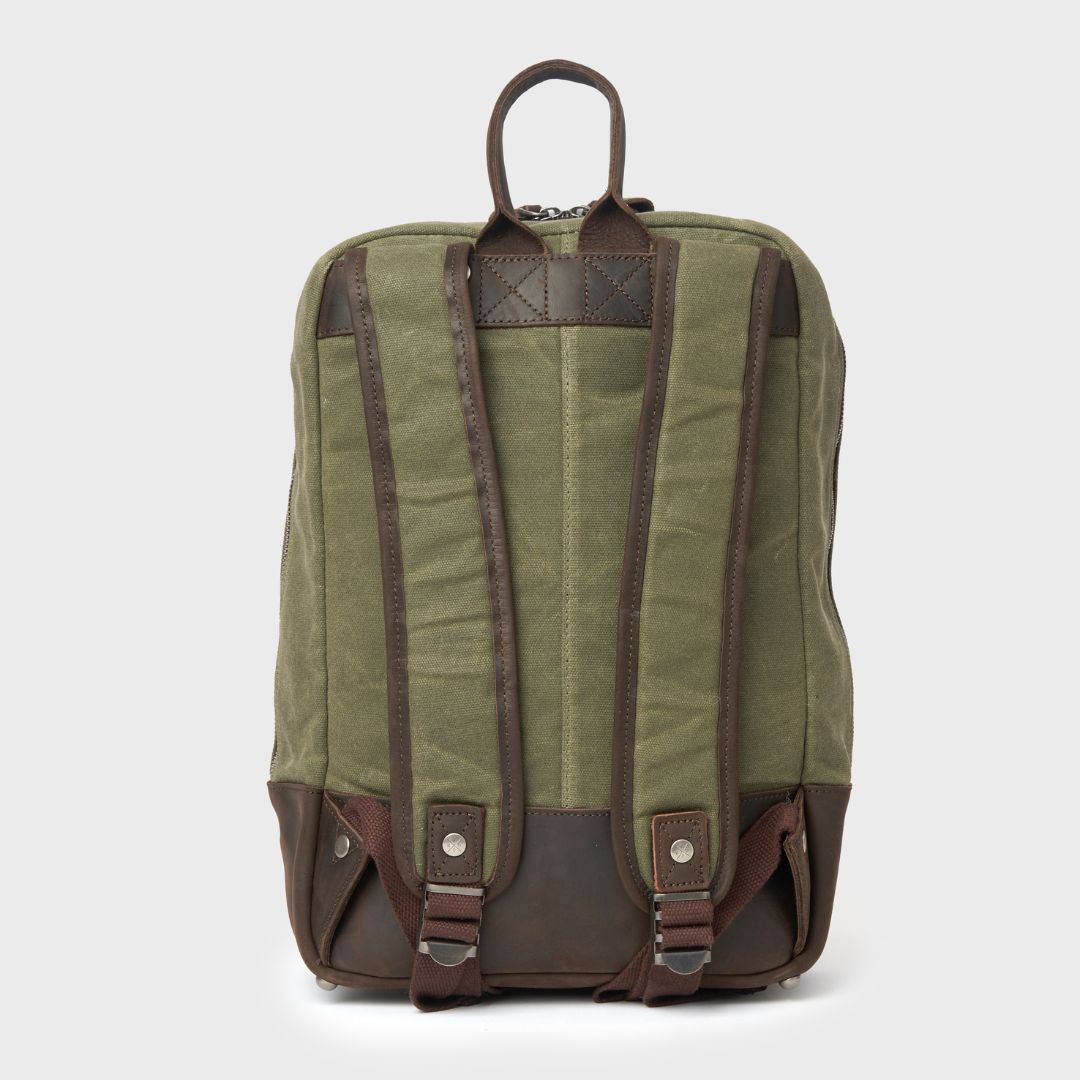 Eden - Waxed Canvas Backpack - Moss Green