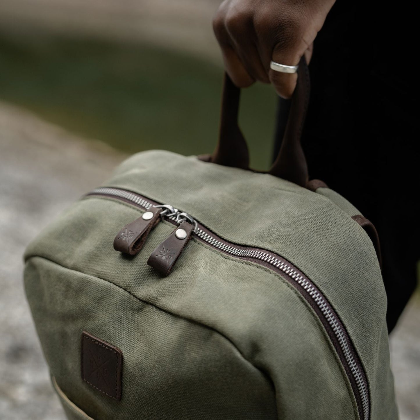 Eden - Waxed Canvas Backpack - Moss Green