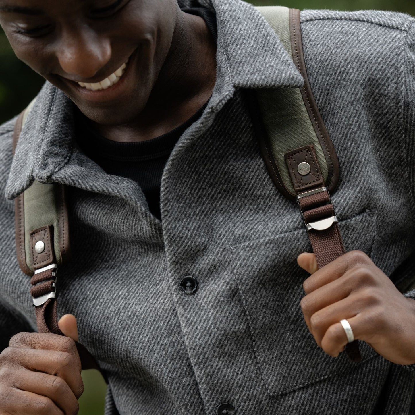 Eden - Waxed Canvas Backpack - Moss Green