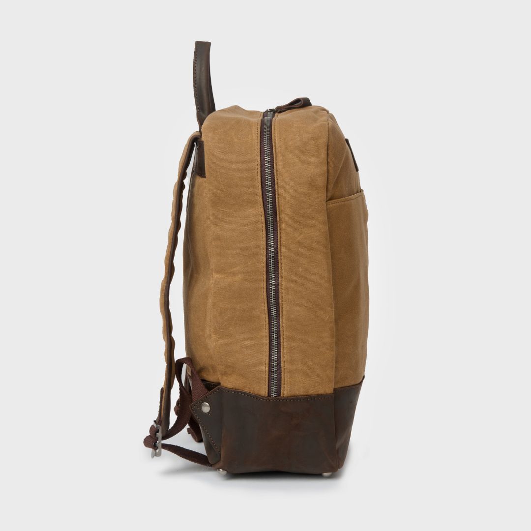 Eden - Waxed Canvas Backpack - Tan