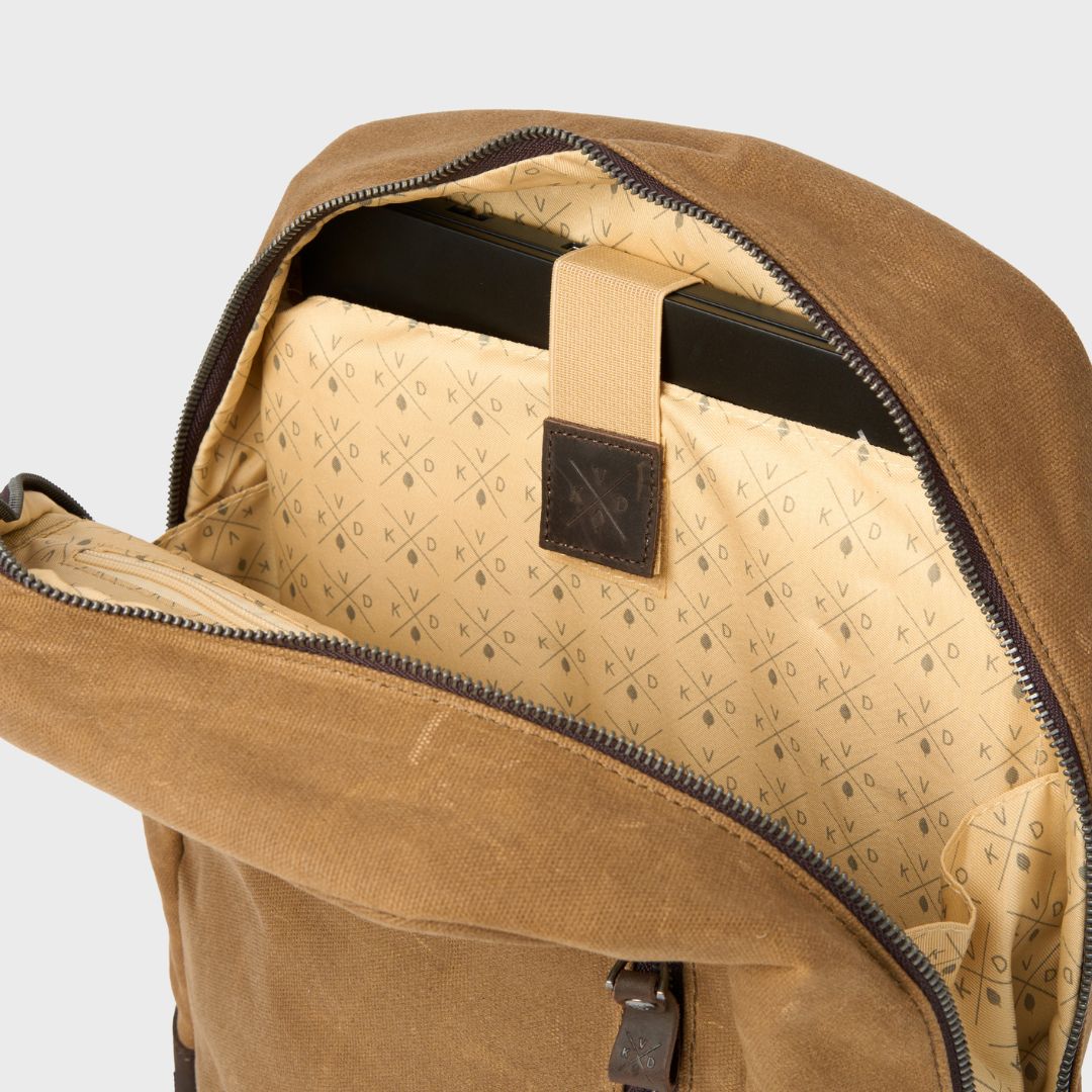 Eden - Waxed Canvas Backpack - Tan