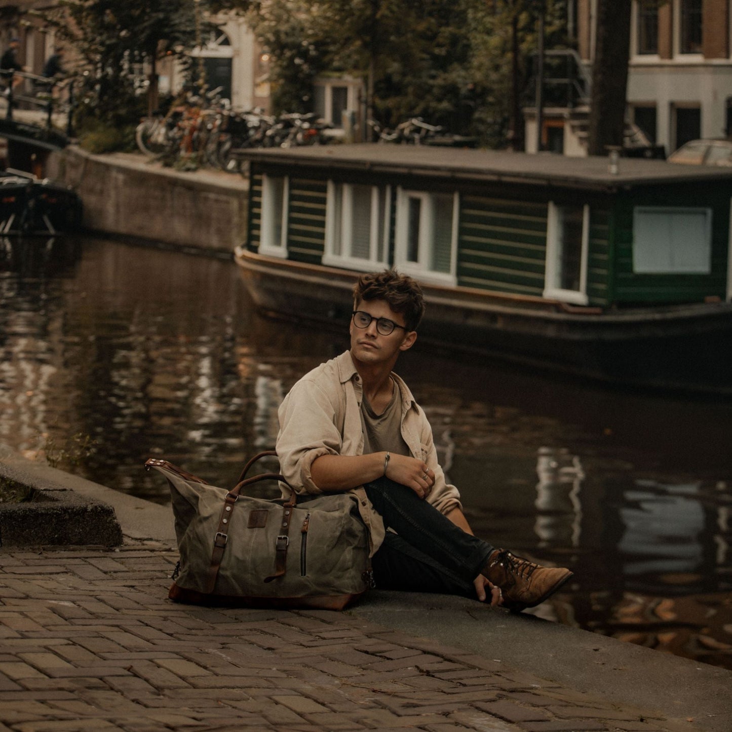 Humber 2.0 - Waxed Canvas Holdall - Moss Green