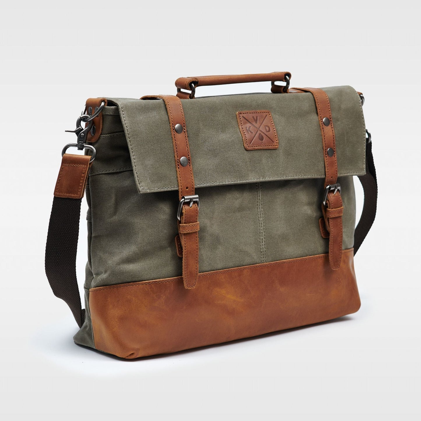 Mersey - Waxed Canvas Messenger Bag - Taupe