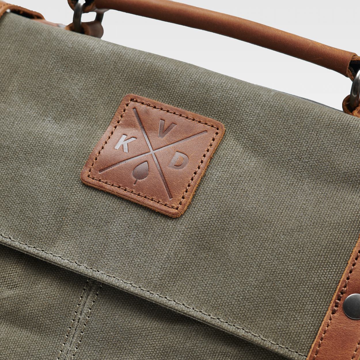 Mersey - Waxed Canvas Messenger Bag - Taupe