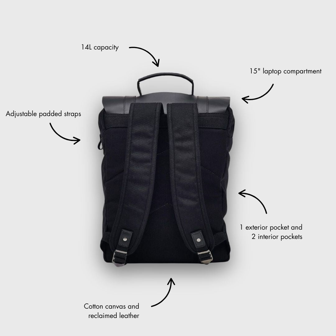 Tamar - Canvas Backpack - Black