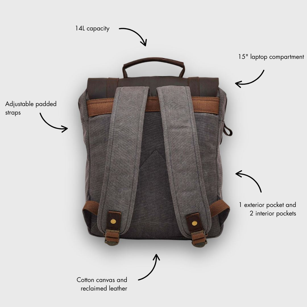 Tamar - Canvas Backpack - Grey