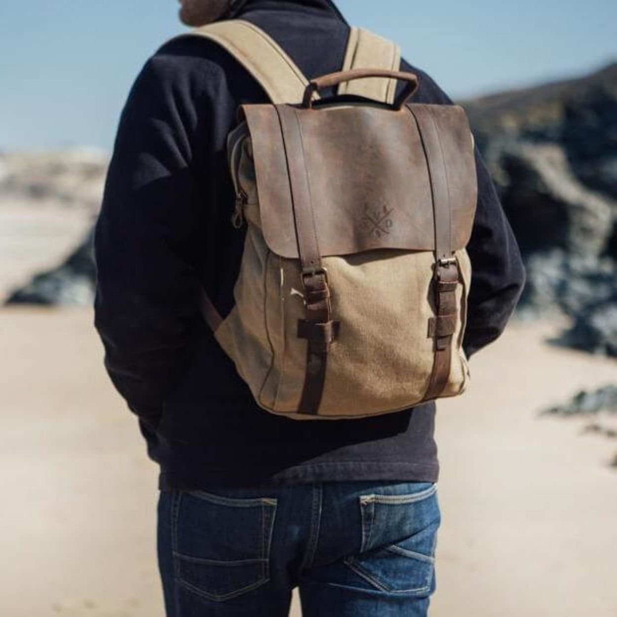 Tamar - Canvas Backpack - Tan