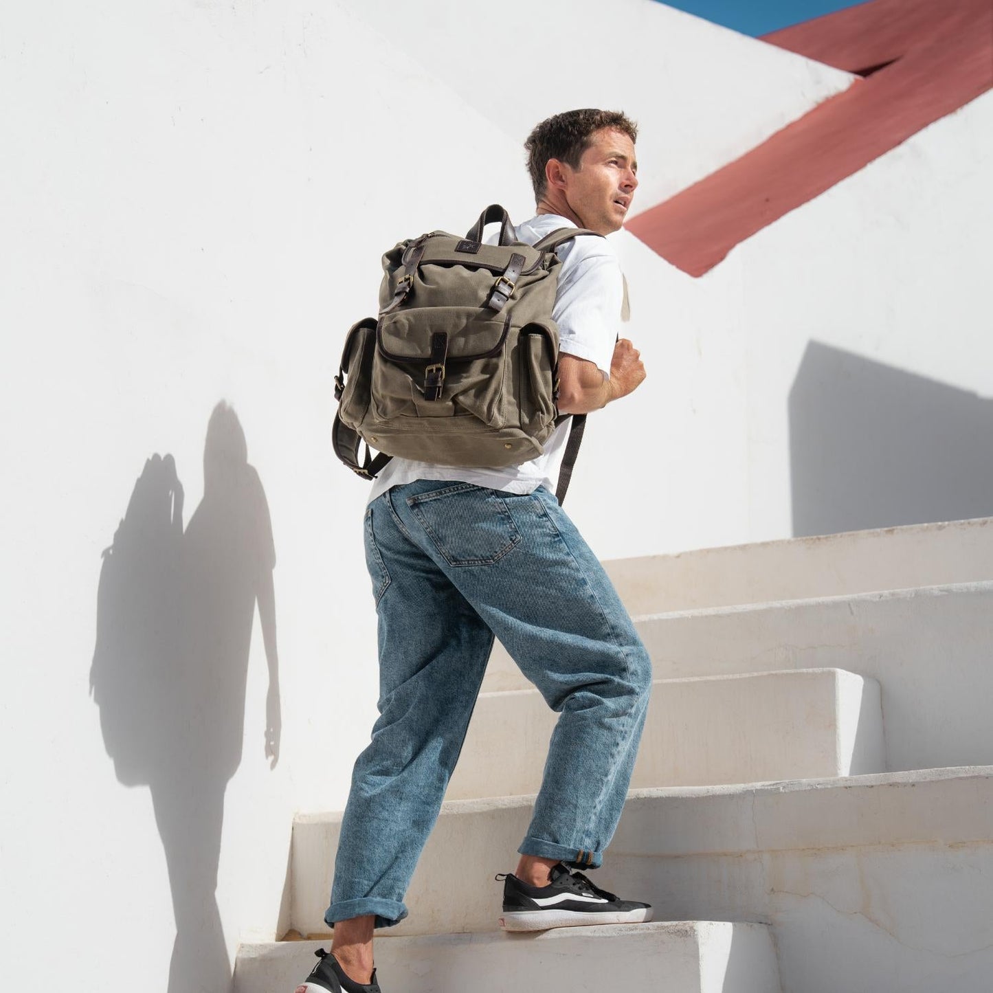 Lune - Waxed Canvas Backpack - Green