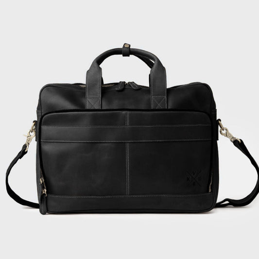 Manifold - Leather Messenger Bag - Black