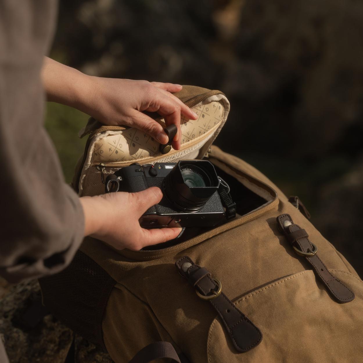 Roe - Waxed Canvas Adventure Backpack - Tan