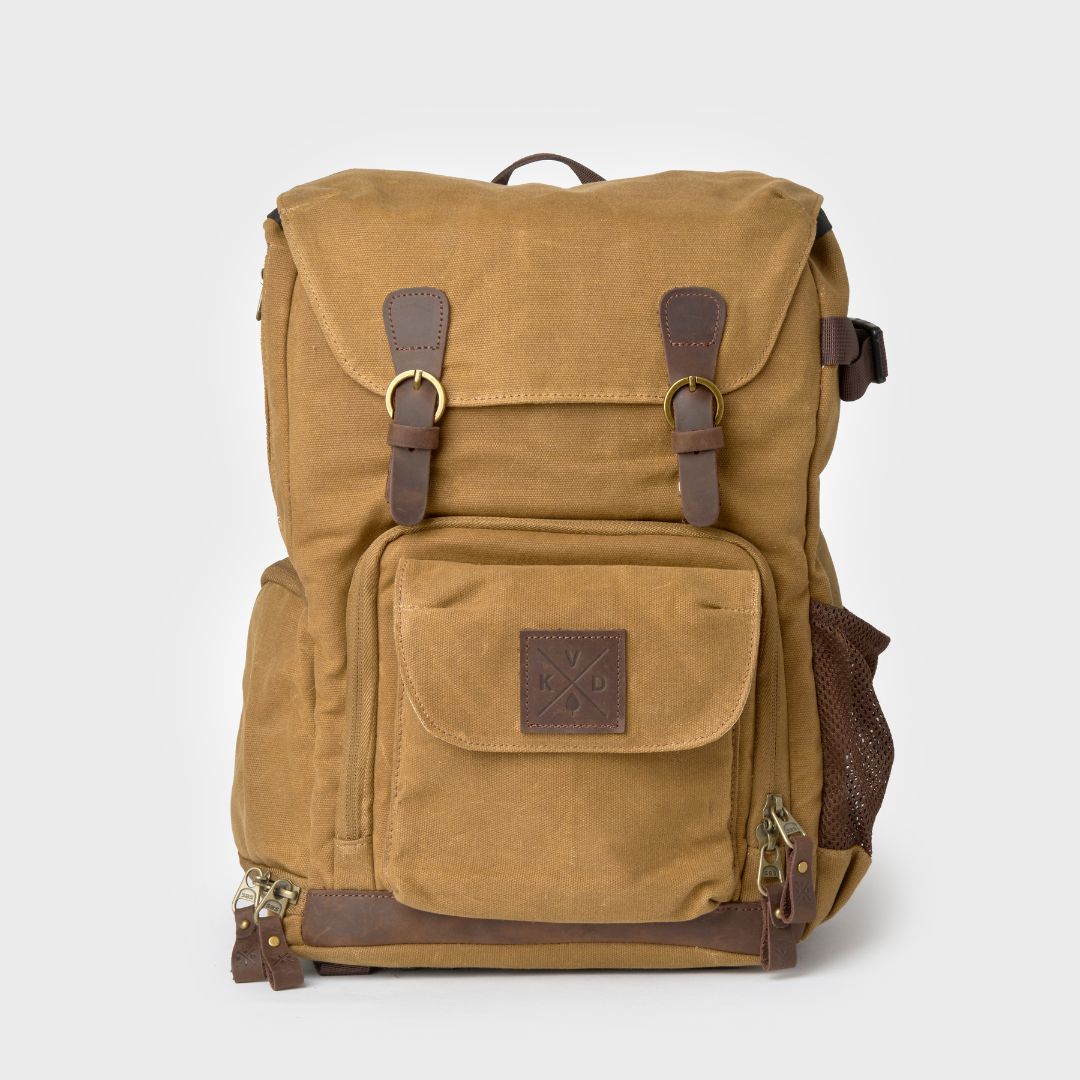 Roe - Waxed Canvas Adventure Backpack - Tan
