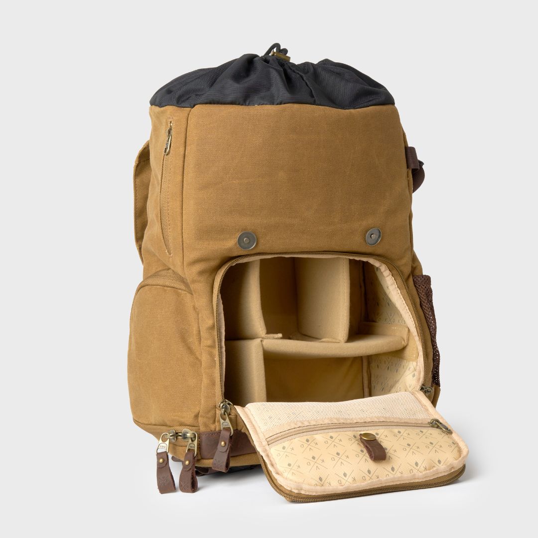 Roe - Waxed Canvas Adventure Backpack - Tan