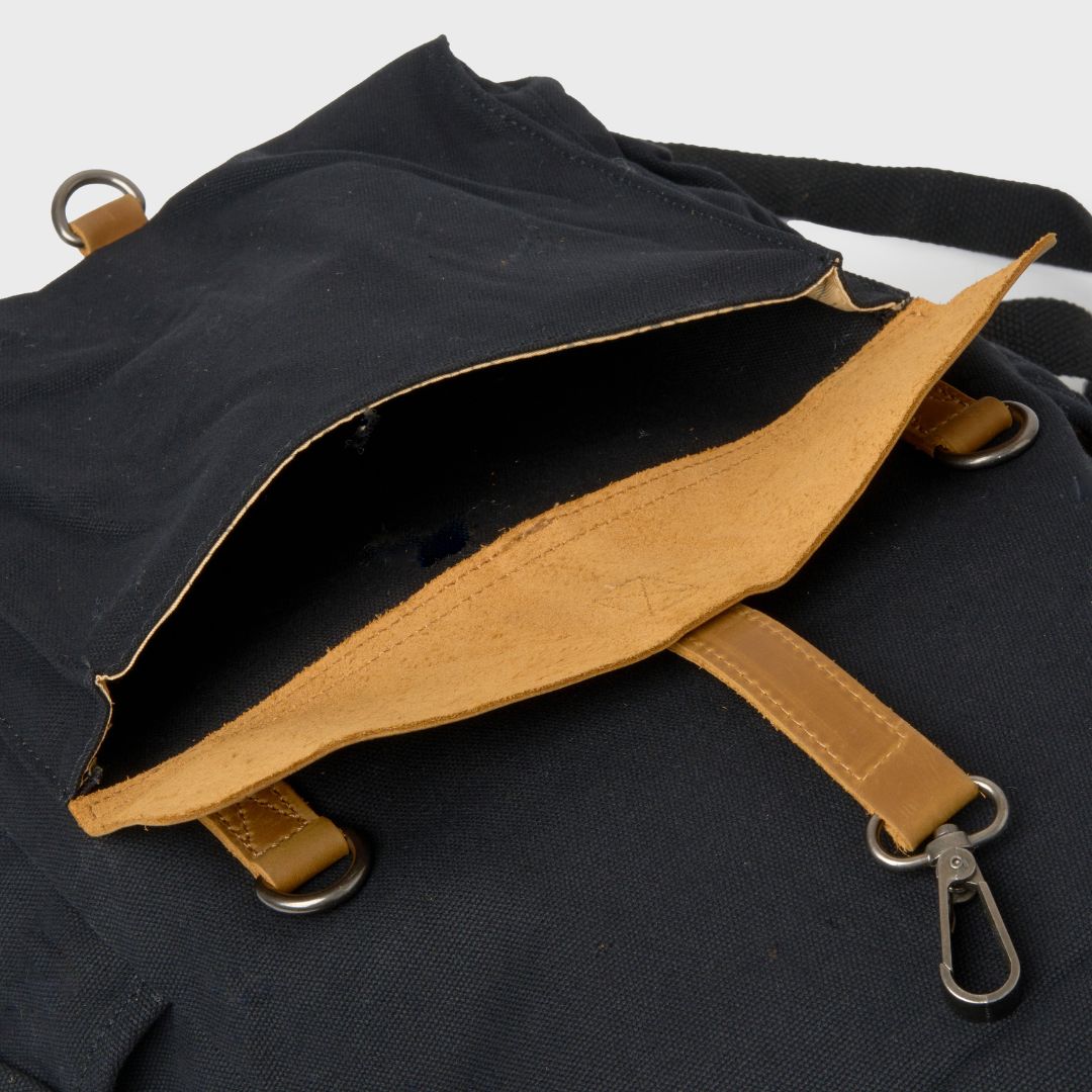 Tay - Canvas Rolltop Backpack - Black