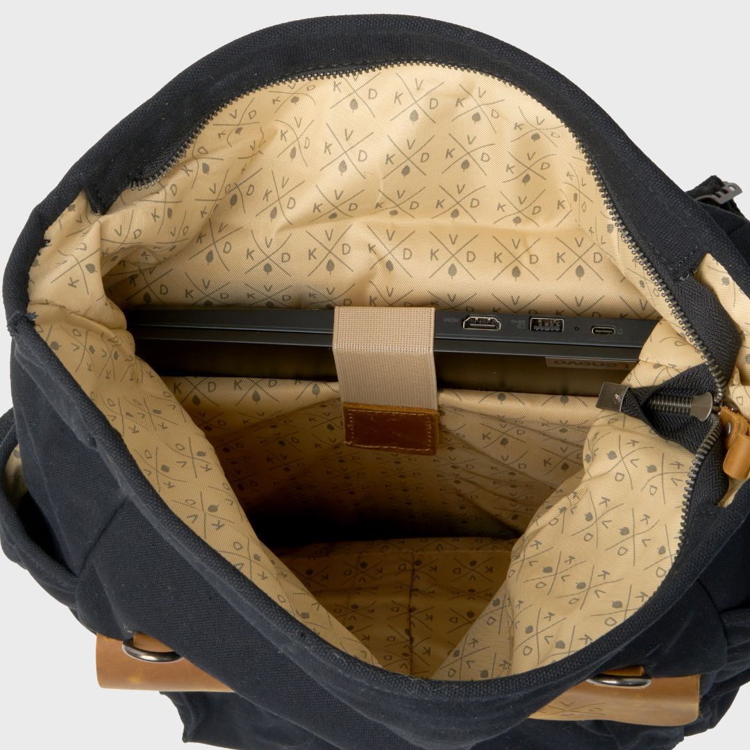 Tay - Canvas Rolltop Backpack - Black