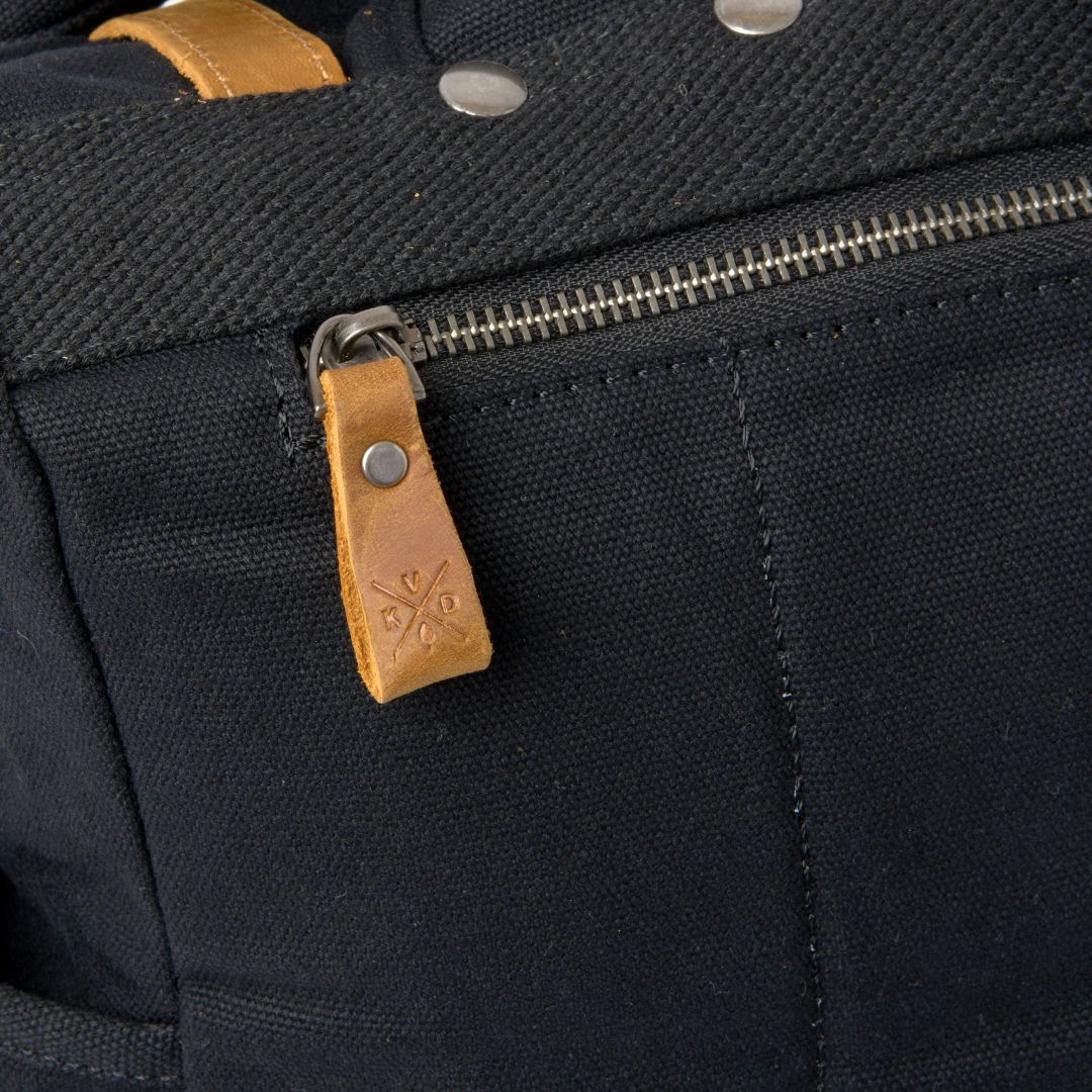 Tay - Canvas Rolltop Backpack - Black