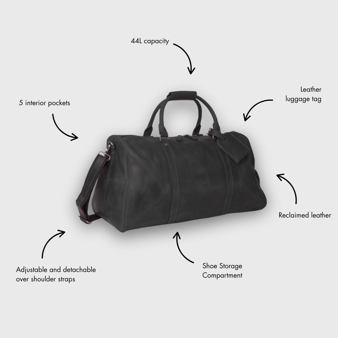 Winster - Leather Holdall - Black
