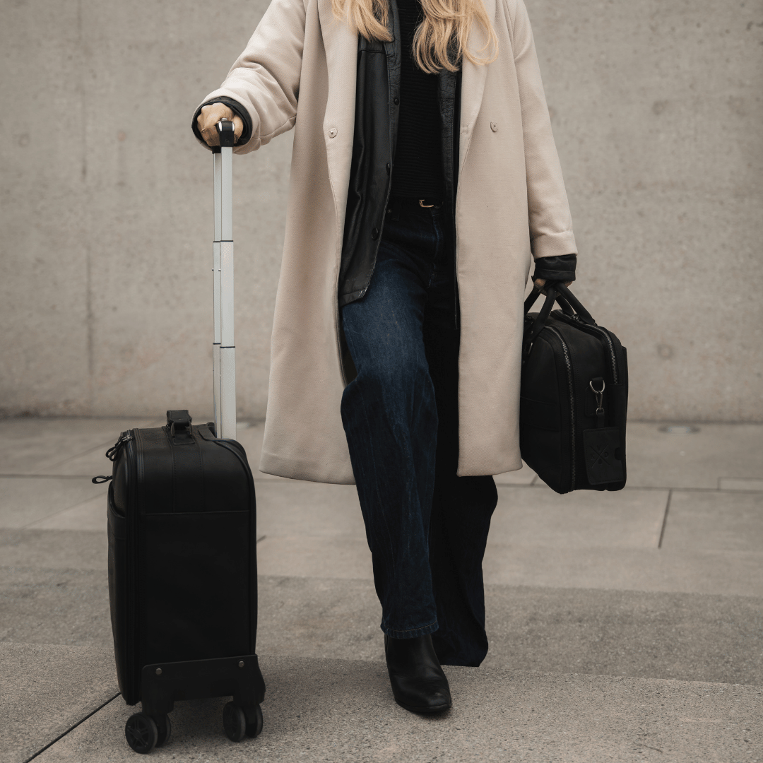 Belmont - Reclaimed Leather Suitcase - Black