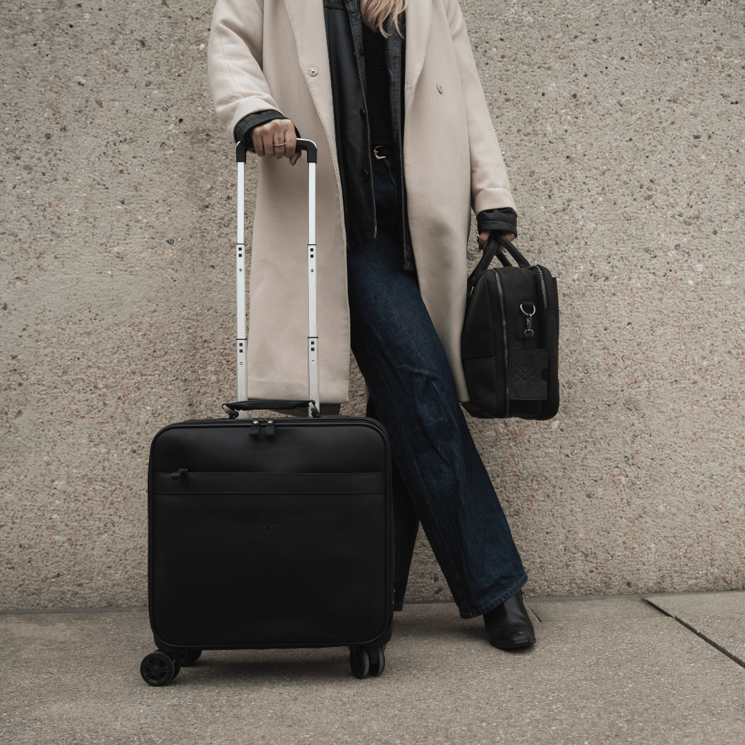 Belmont - Reclaimed Leather Suitcase - Black