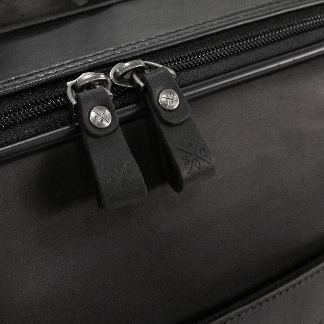 Belmont - Reclaimed Leather Suitcase - Black