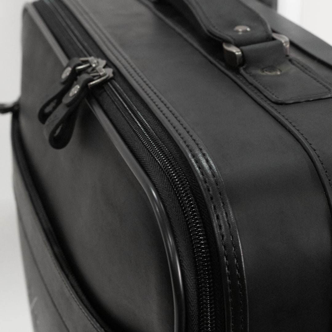 Belmont - Reclaimed Leather Suitcase - Black