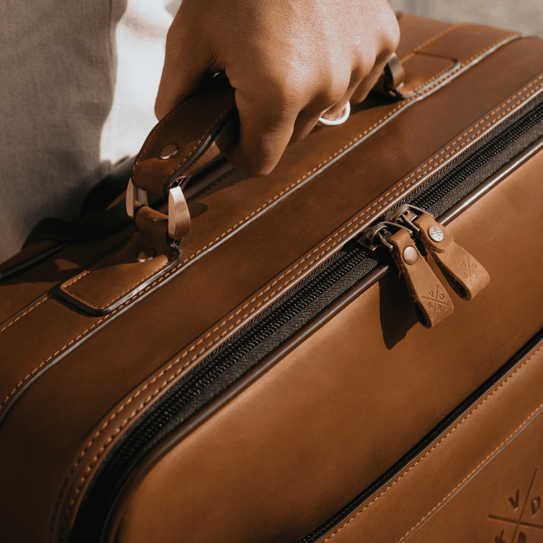 Belmont - Reclaimed Leather Suitcase - Tan