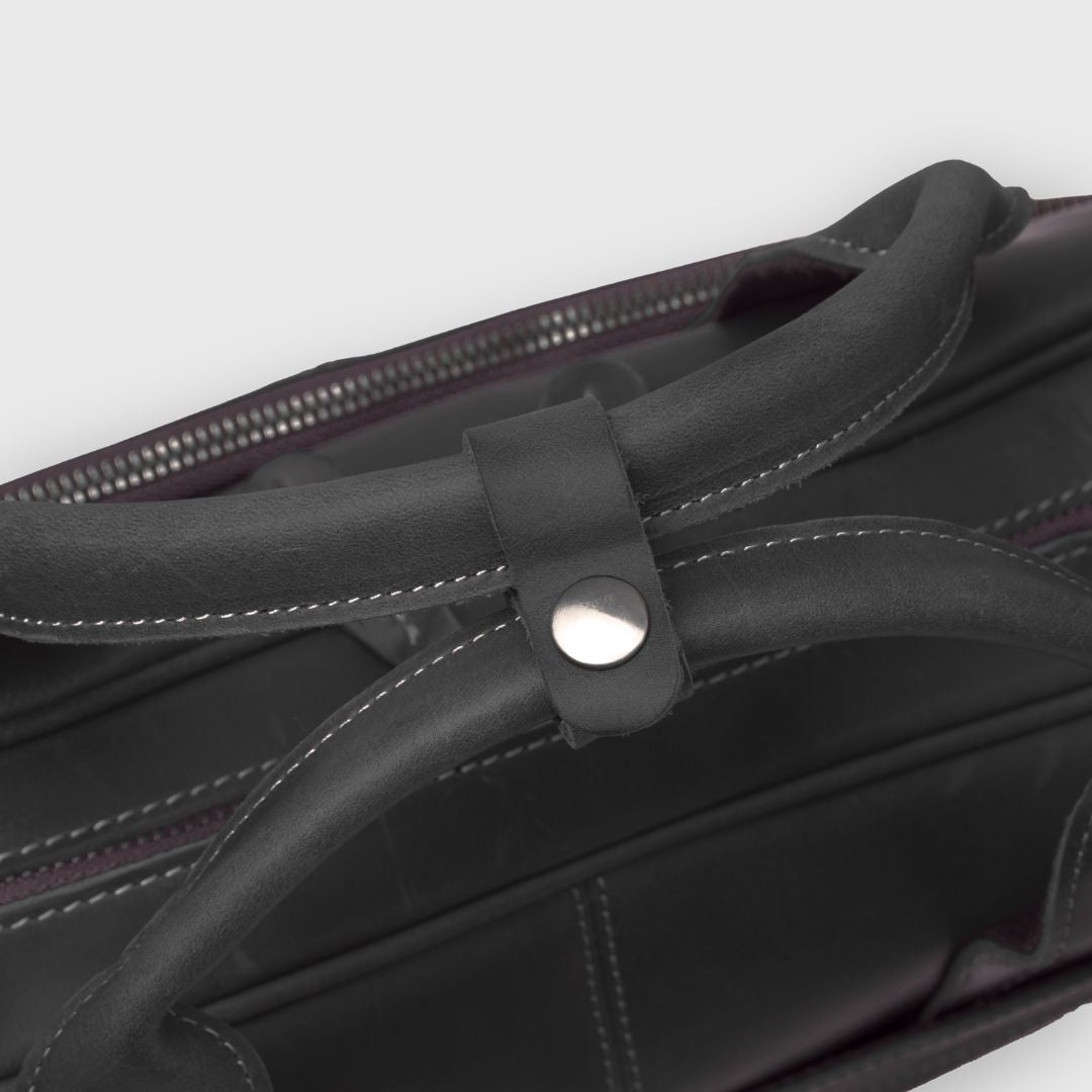 Manifold - Leather Messenger Bag - Black