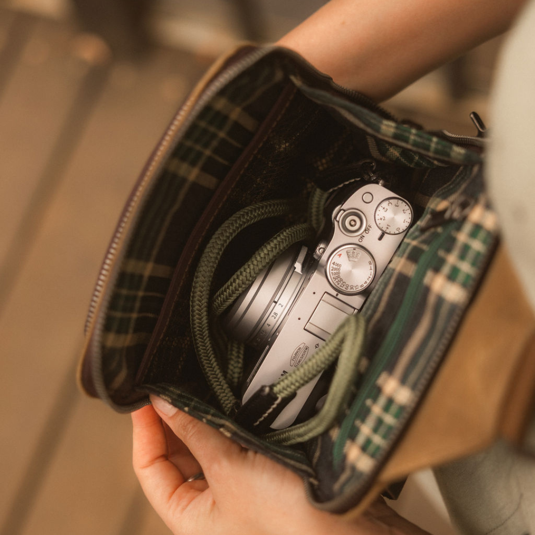 Tyne - Waxed Canvas Sling Crossbody Bag - Tan