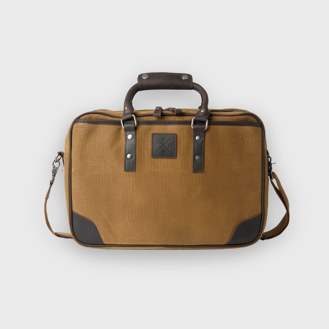 Anton - Waxed Canvas Messenger Bag - Tan