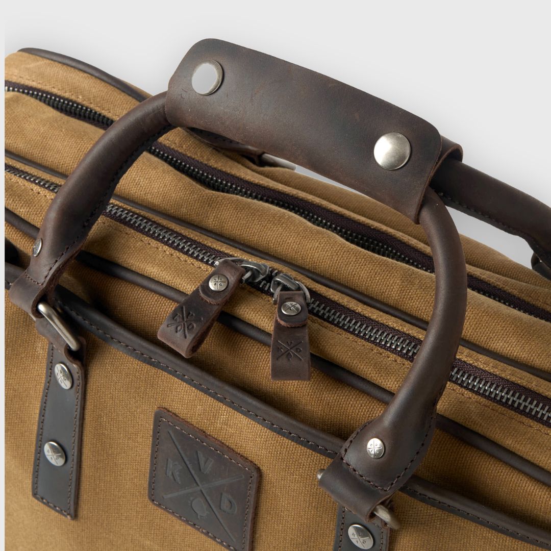 Anton - Waxed Canvas Messenger Bag - Tan