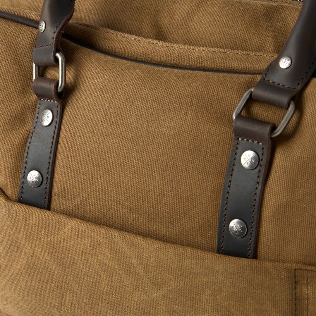 Anton - Waxed Canvas Messenger Bag - Tan
