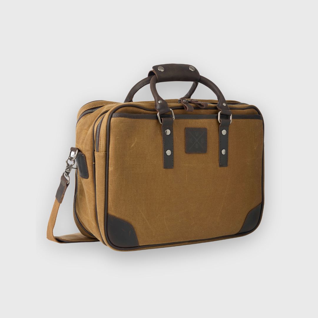 Anton - Waxed Canvas Messenger Bag - Tan
