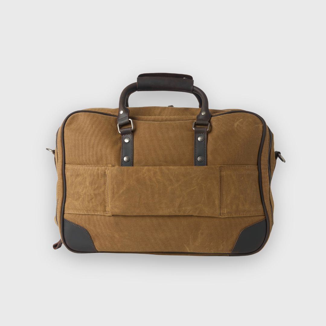 Anton - Waxed Canvas Messenger Bag - Tan