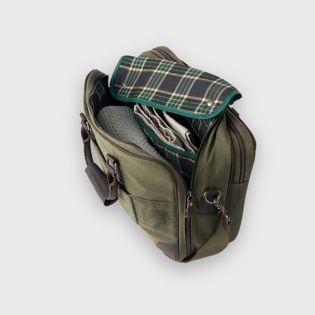 Anton - Waxed Canvas Messenger Bag - Green