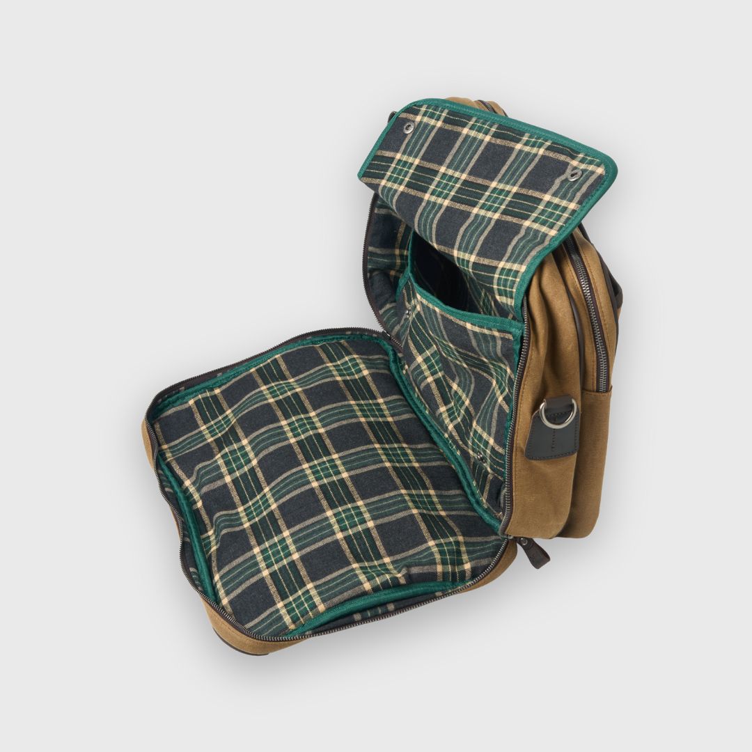 Anton - Waxed Canvas Messenger Bag - Tan