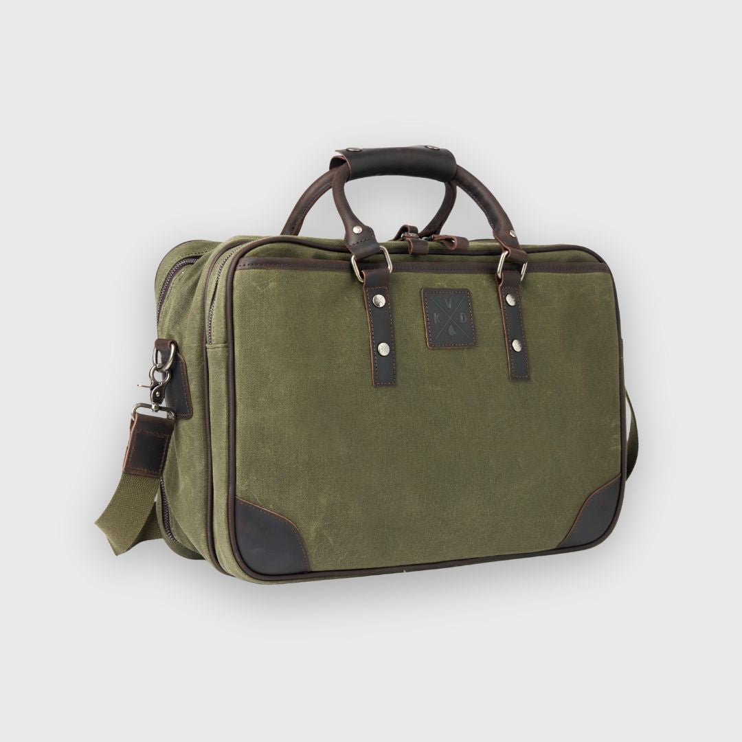 Anton - Waxed Canvas Messenger Bag - Green