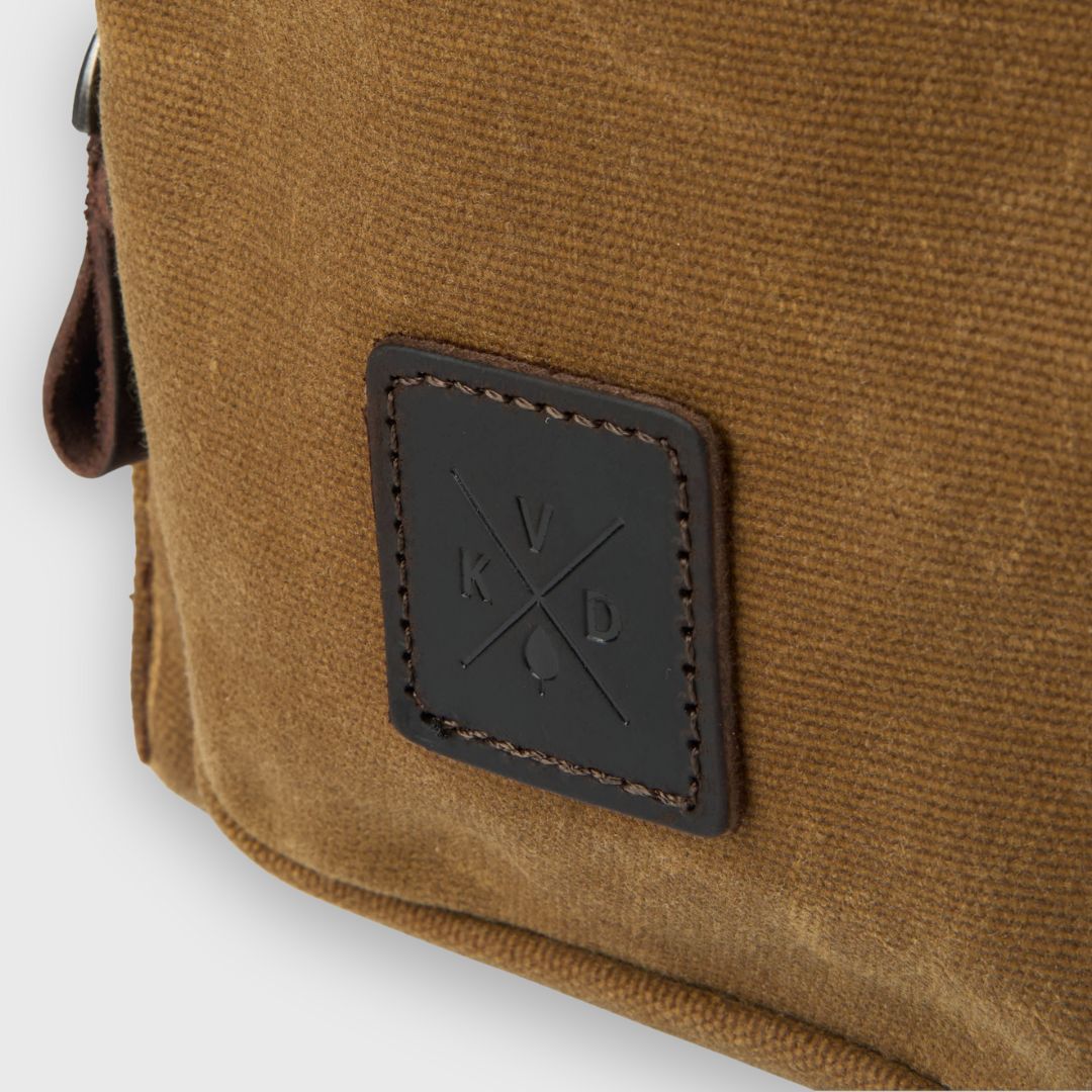 Tyne - Waxed Canvas Sling Crossbody Bag - Tan